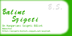 balint szigeti business card