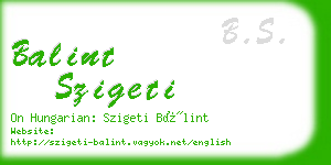 balint szigeti business card